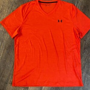 Under Armour Men's Bright Orange V-Neck Tee